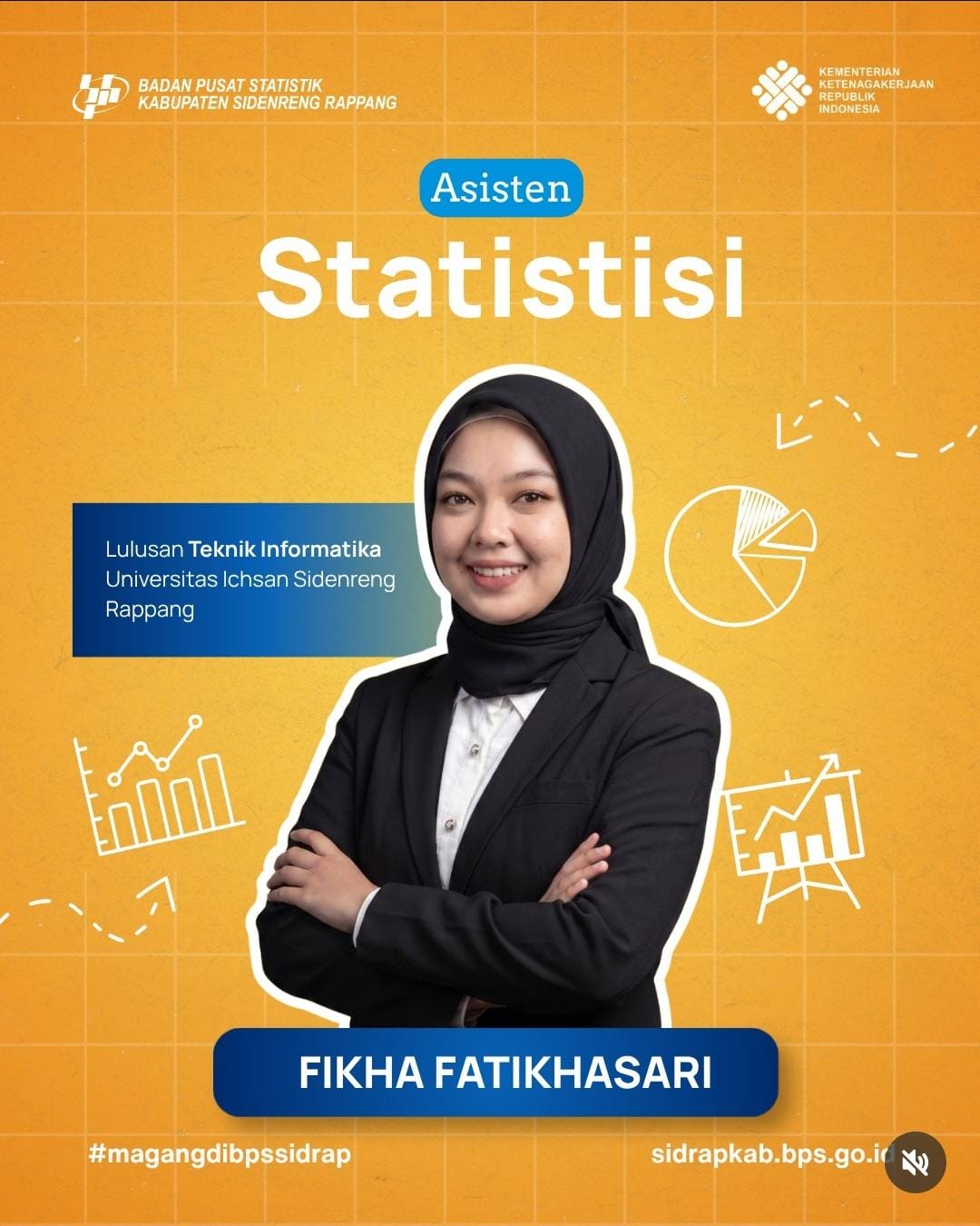 Dua Alumni Fakultas Ilmu Komputer Unisan Sidrap Lolos MagangHub BPS Sidrap sebagai Asisten Statistisi