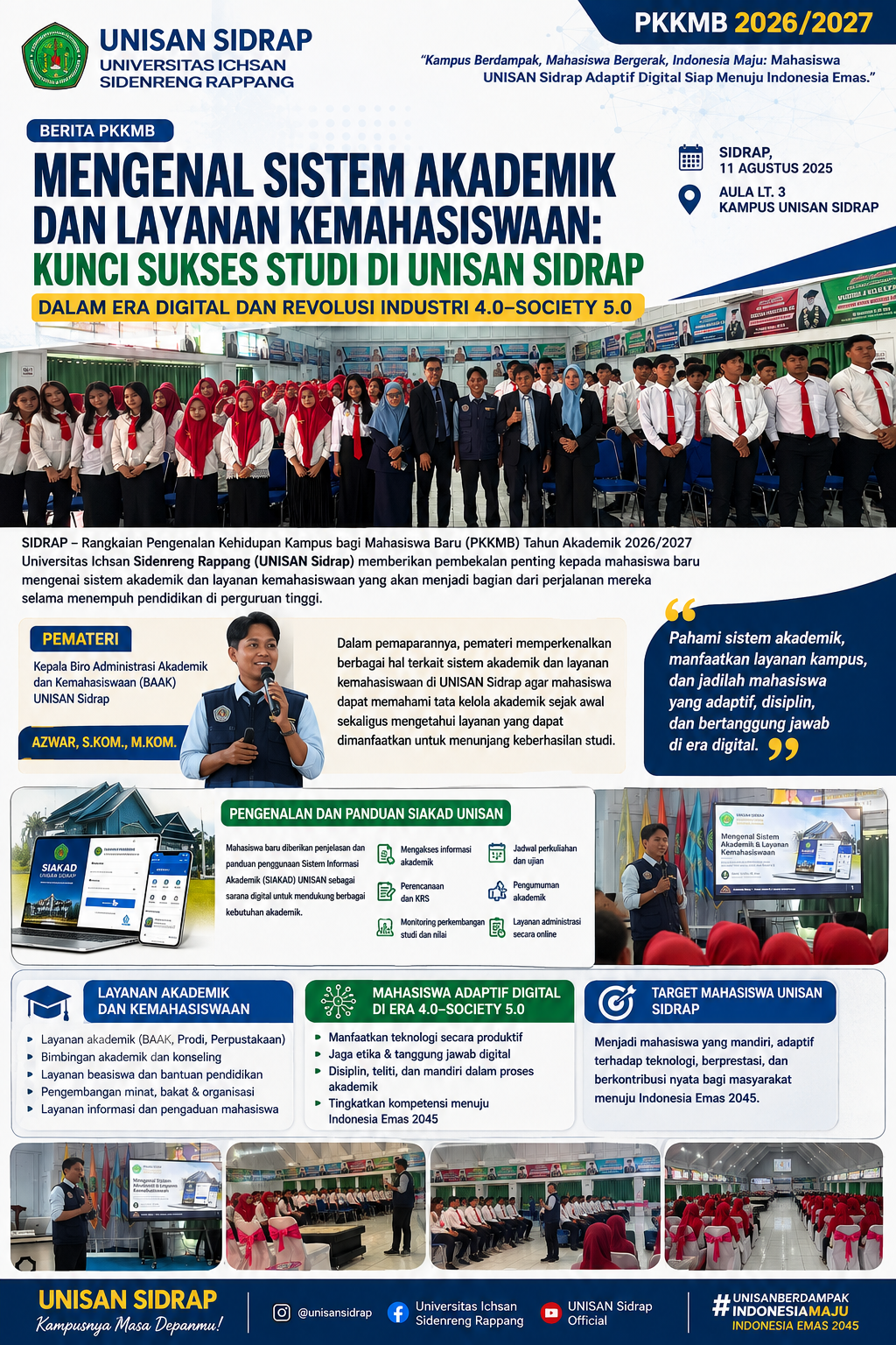 Mengenal Sistem Akademik dan Layanan Kemahasiswaan: Kunci Sukses Studi di UNISAN Sidrap dalam Era Digital dan Revolusi Industri 4.0–Society 5.0